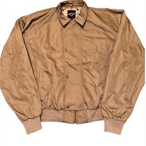Boohoo Men's Light Brown/Tan Boxy Jacket- Sz LG- EUC